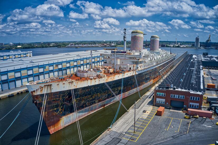 El SS United States, el último en ganar la Banda Azul. Foto: Chuck Homler. Chuck Homler. SS United States.