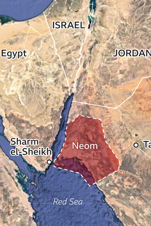 Extension NEOM mapa Arabia Saudi
