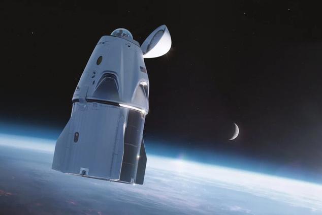 La nave de Elon Musk contará con una cúpula que se abrirá para contemplar la inmensidad del espacio. Foto: Space X crew dragon de Space X Elon Musk