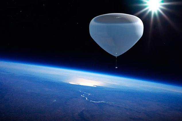 Los viajes de la empresa Zero To Infinity alcanzarán los 36km de altitud en una cápsula suspendida a un globo de helio. Foto: Zero to Infinity zero to infinity turismo espacial