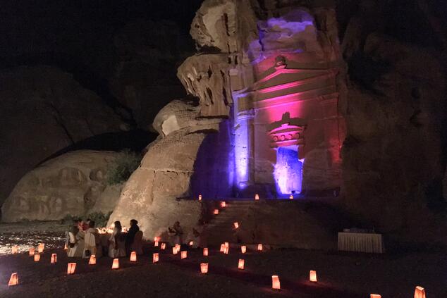 cena privada templo Petra Jordania