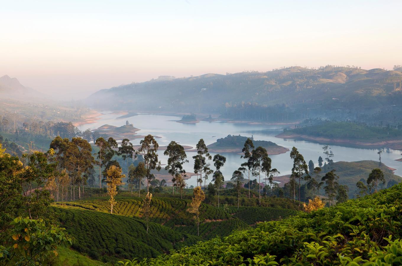 El lago Castlereagh está rodeado de los bungalows donde vivían los capataces de las plantaciones de té, hoy reconvertidos en lodges de lujo viaje lujo isla sri lanka naturaleza lago castlereagh